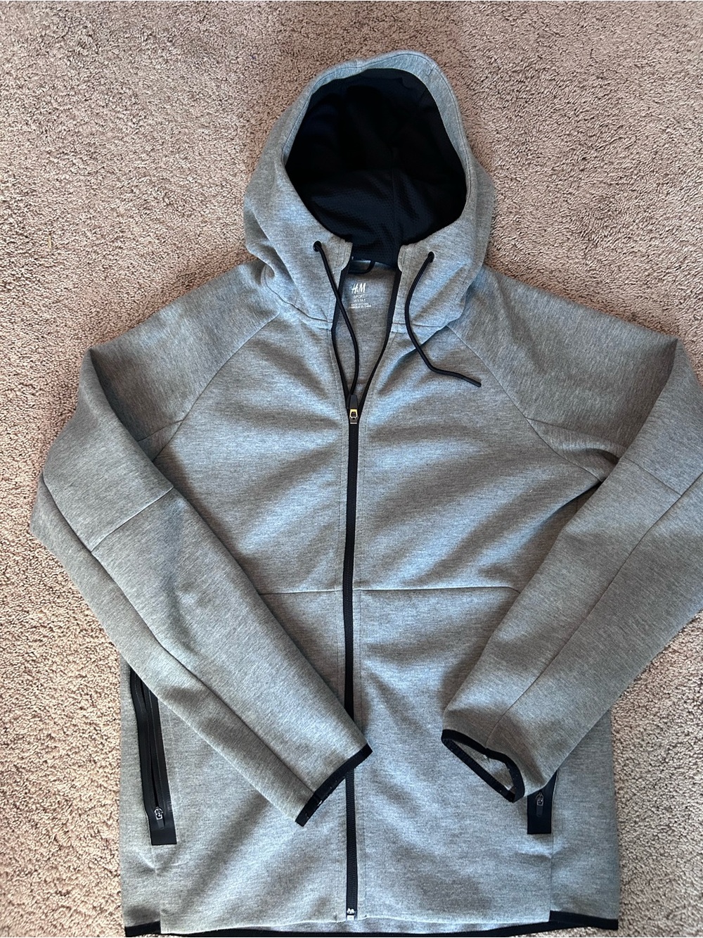 H&M Light Gray Men's Hooded Zip-Up Jacket